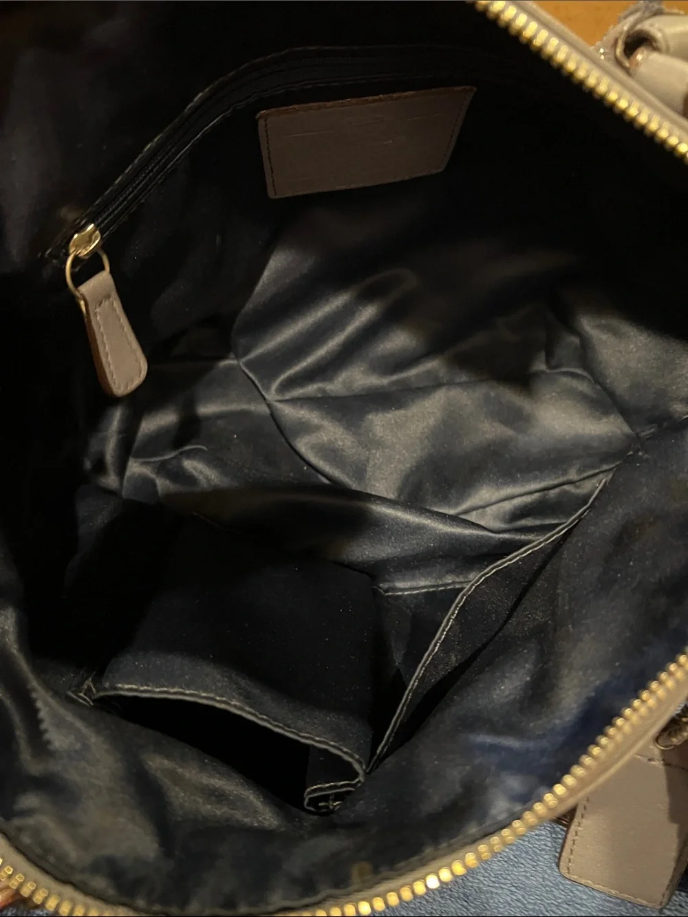 Coach Gray Braided Leather Satchel with Signature Pattern